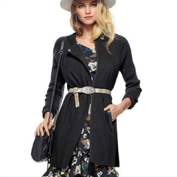 Cabi Tailor Ponte Knit Coat Jacke5 Medium Long Line Black Minimalist Staple - Picture 1 of 11